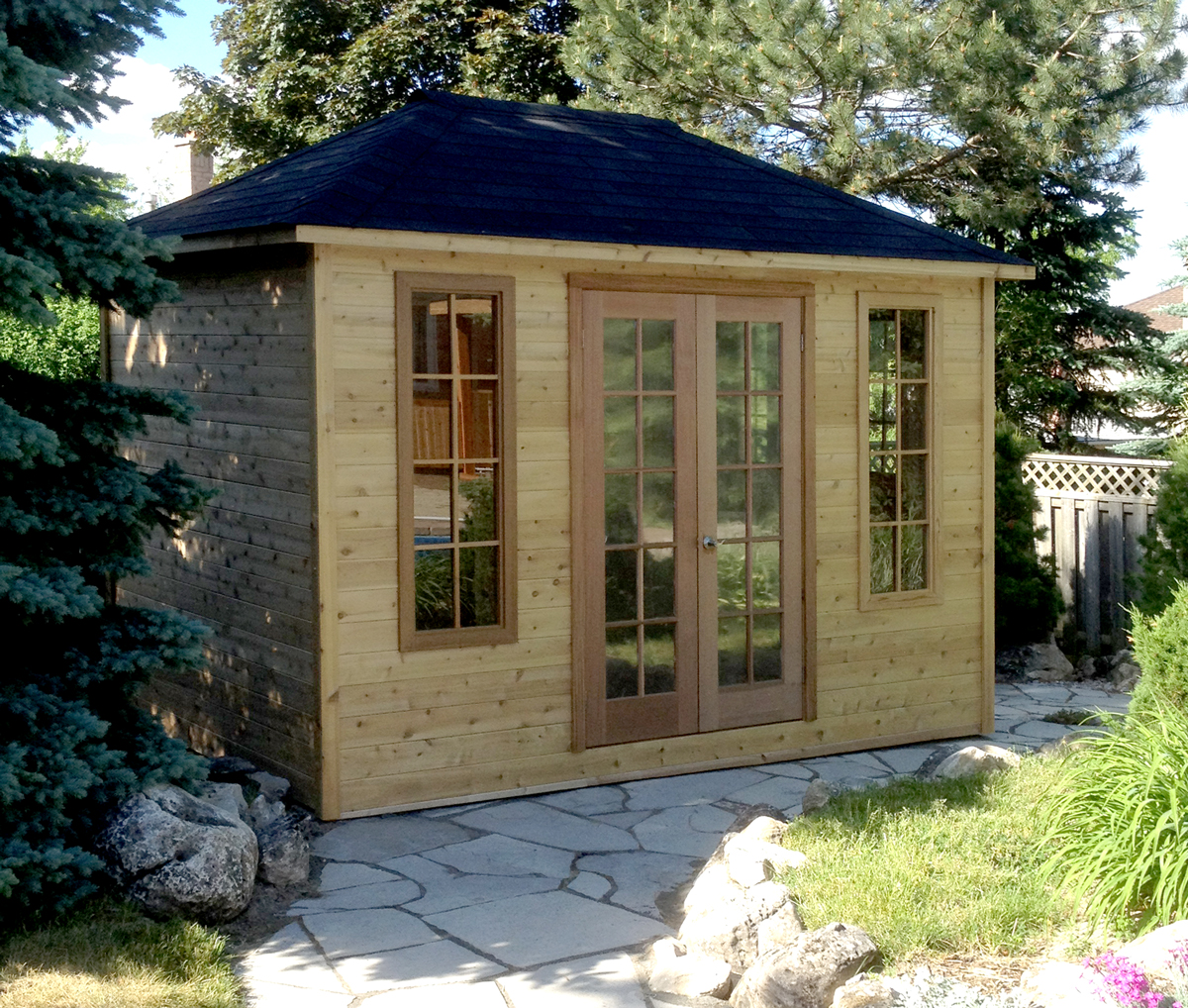 Custom cedar garden shed