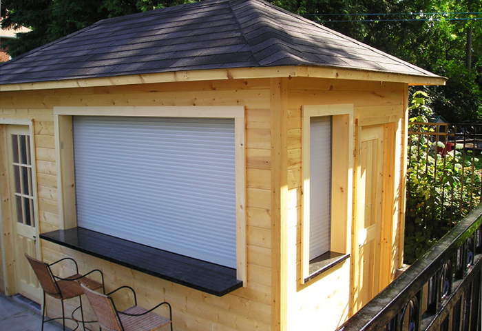 Shed with a bar window